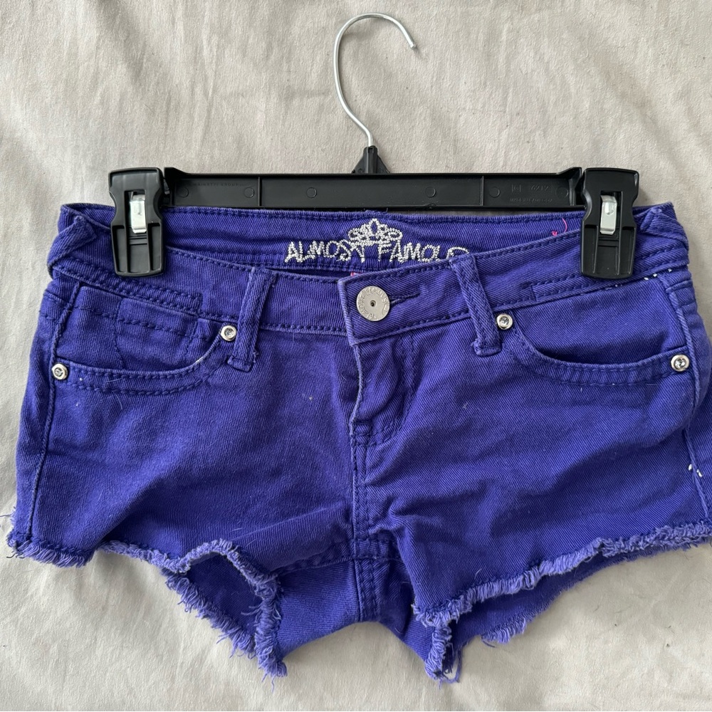 Purple low rise shorts